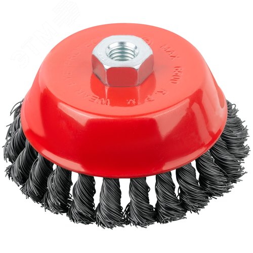 Изображение товара Кордщетка-чашка, гайка М14, стальная витая проволока 125 мм (шт)