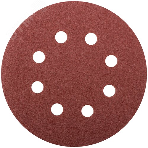Изображение товара Круги шлифовальные с отверстиями (липучка), алюминий-оксидные, 125 мм, 5 шт Р 100 (упак)