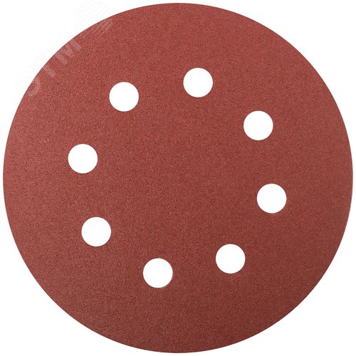 Изображение товара Круги шлифовальные с отверстиями (липучка), алюминий-оксидные, 125 мм, 5 шт Р 120 гибкая -14А (упак)