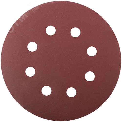 Изображение товара Круги шлифовальные с отверстиями (липучка), алюминий-оксидные, 125 мм, 5 шт Р 320 гибкая -14А (упак)