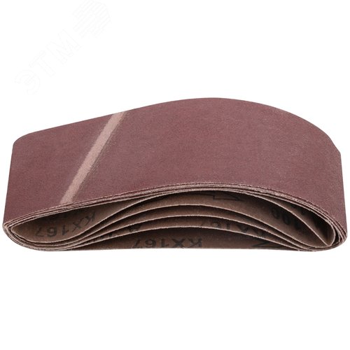 Изображение товара Ленты шлифовальные бесконечные, водостойкие, на тканевой основе, 5 шт, 75х457 мм Р 100 (упак)