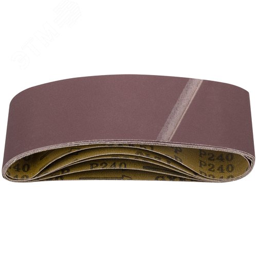 Изображение товара Ленты шлифовальные бесконечные, водостойкие, на тканевой основе, 5 шт, 75х457 мм Р 240 (упак)