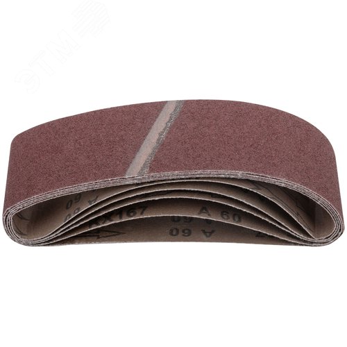 Изображение товара Ленты шлифовальные бесконечные, водостойкие, на тканевой основе, 5 шт, 75х533 мм Р 60 (упак)