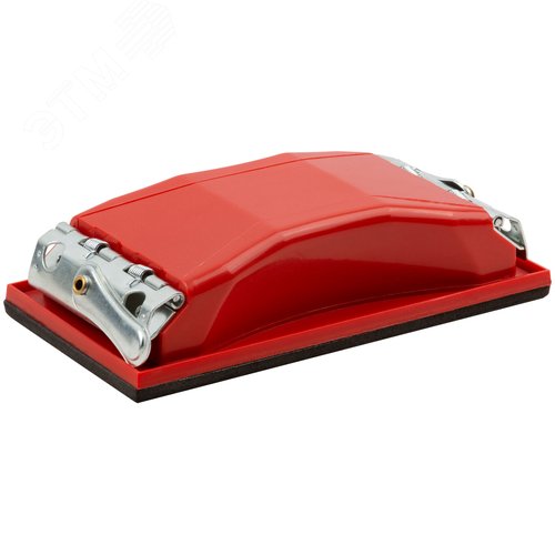 Изображение товара Держатель для наждачной бумаги пластиковый с металлическим прижимом, красный 160х85 мм (шт)