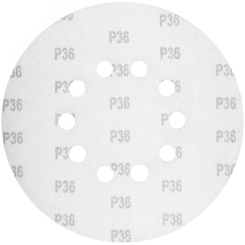 Круги шлифовальные с отверстиями (липучка), алюминий-оксидные, 225 мм, 5 шт.  Р 36 - фото 2