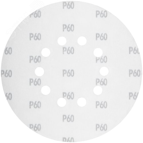 Круги шлифовальные с отверстиями (липучка), алюминий-оксидные, 225 мм, 5 шт.  Р 60 - фото 2