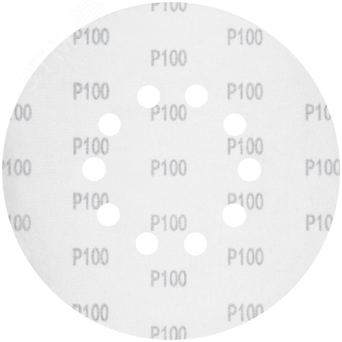 Круги шлифовальные с отверстиями (липучка), алюминий-оксидные, 225 мм, 5 шт.  Р 100 - фото 2