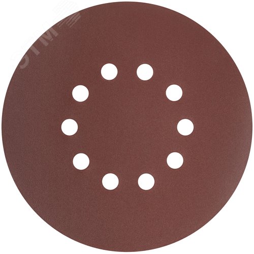Круги шлифовальные с отверстиями (липучка), алюминий-оксидные, 225 мм, 5 шт.  Р 150 - фото 1