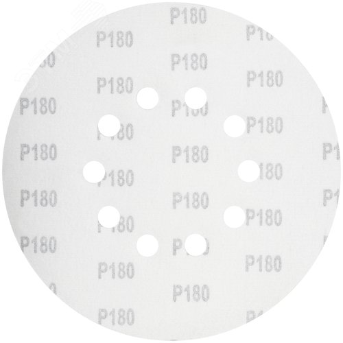 Круги шлифовальные с отверстиями (липучка), алюминий-оксидные, 225 мм, 5 шт.  Р 180 - фото 2