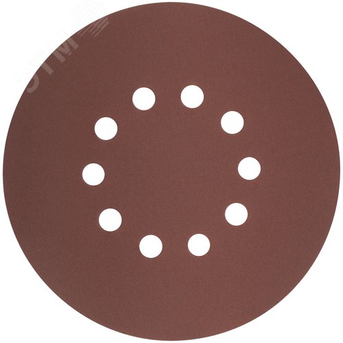 Круги шлифовальные с отверстиями (липучка), алюминий-оксидные, 225 мм, 5 шт.  Р 240 - фото 1