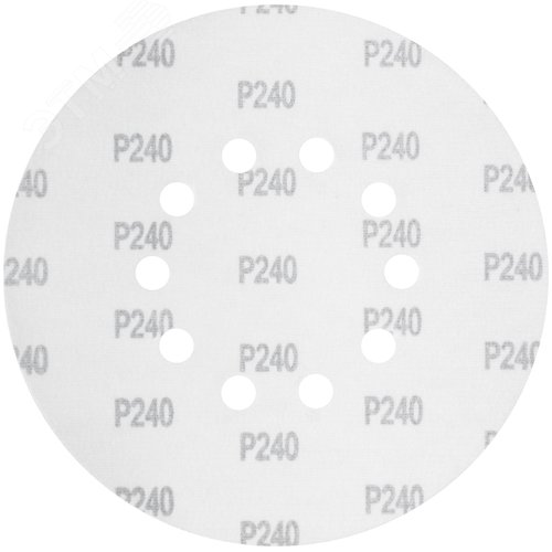 Круги шлифовальные с отверстиями (липучка), алюминий-оксидные, 225 мм, 5 шт.  Р 240 - фото 2