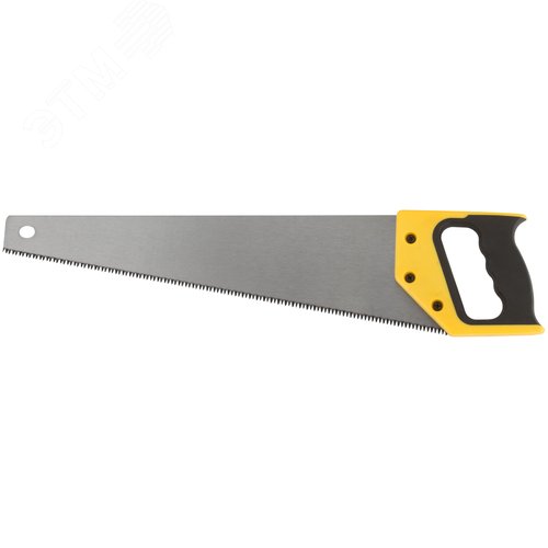 Изображение товара Ножовка по дереву, средний каленый зуб 7 ТPI, 3D заточка, пласт.прорезиненная ручка, Профи 450 мм (шт)