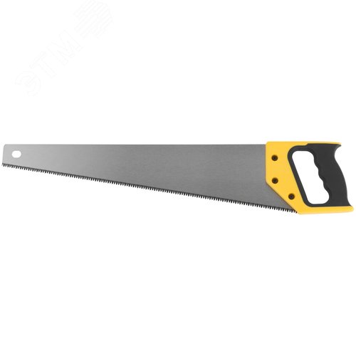 Изображение товара Ножовка по дереву, средний каленый зуб 7 ТPI, 3D заточка, пласт.прорезиненная ручка, Профи 500 мм (шт)