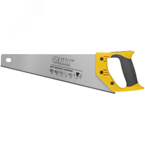 Изображение товара Ножовка по дереву, мелкий каленый зуб 13 ТPI, 3D заточка, пласт.прорезиненная ручка, Профи 350 мм (шт)