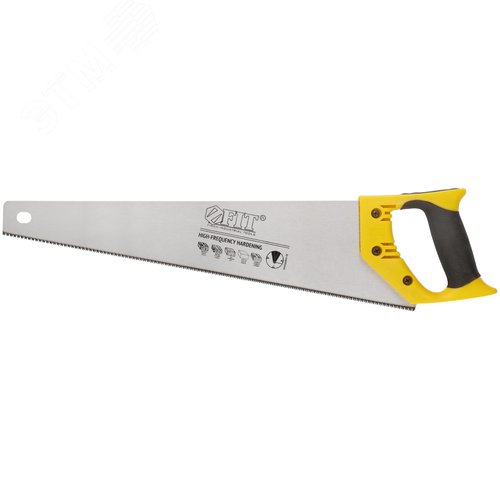 Изображение товара Ножовка по дереву, мелкий каленый зуб 13 ТPI, 3D заточка, пласт.прорезиненная ручка, Профи 450 мм (шт)