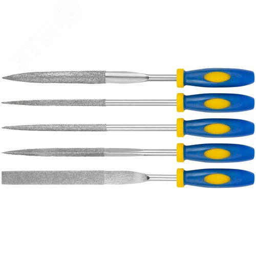 Изображение товара Надфили алмазные, мягкая ручка, 5х180х70 мм, набор5 шт (шт)