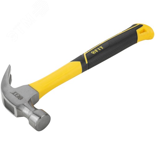 Молоток-гвоздодер, фиберглассовая усиленная ручка, Профи 28 мм, 340 гр. - фото 2