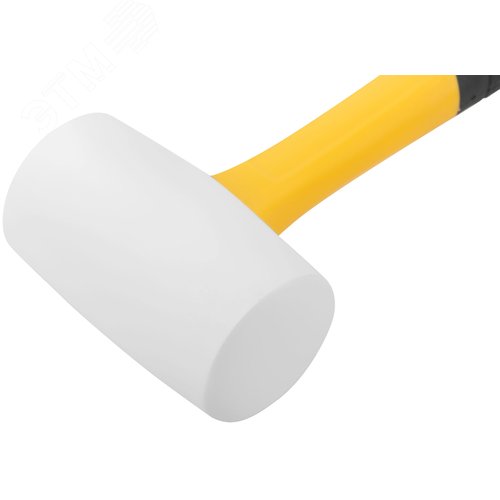 Киянка резиновая белая, фиберглассовая ручка 50 мм ( 340 гр ) - фото 3