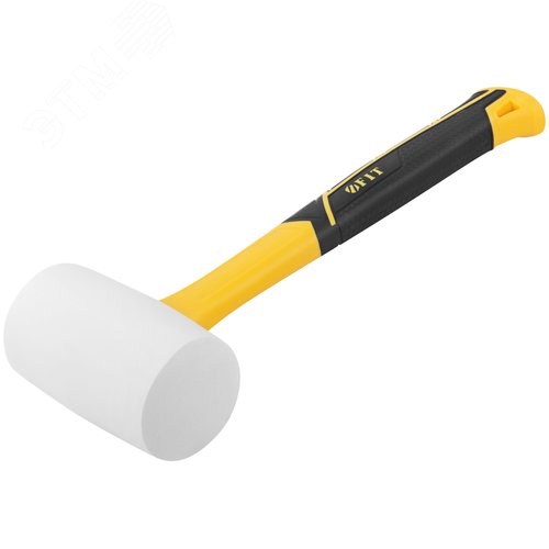 Киянка резиновая белая, фиберглассовая ручка 60 мм ( 450 гр ) - фото 2