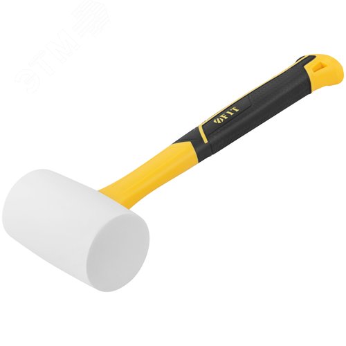 Киянка резиновая белая, фиберглассовая ручка 65 мм ( 680 гр ) - фото 2