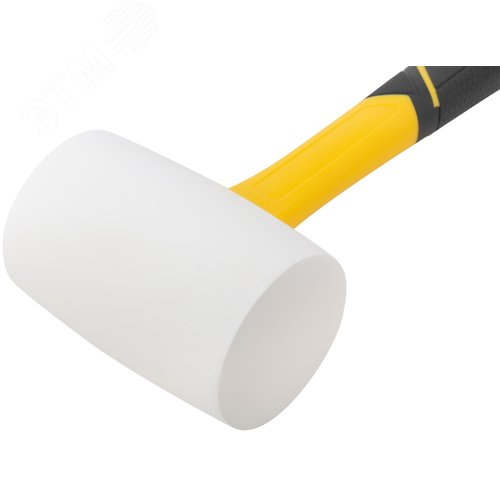 Киянка резиновая белая, фиберглассовая ручка 80 мм ( 900 гр ) - фото 3