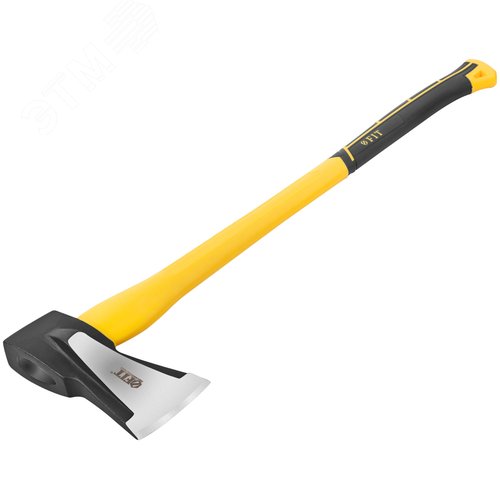 "Топор-колун ""ушастый"" кованый, фиберглассовая длинная ручка 800 мм, 2500 гр." - фото 2