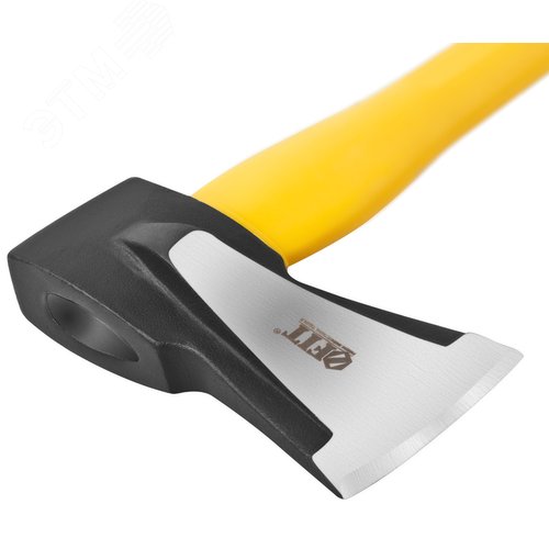 "Топор-колун ""ушастый"" кованый, фиберглассовая длинная ручка 800 мм, 2500 гр." - фото 4