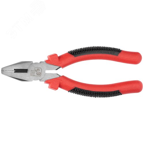 Изображение товара Плоскогубцы комбинированные ''Стандарт'' красно-черные пластиковые ручки, полированная сталь 165 мм (шт)