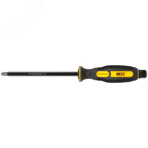 Изображение товара Отверткa ударная, сталь S2, шестигран.жало, боек под ключ, прорезиненная ручка, Профи 8х150 мм PH3 (шт)
