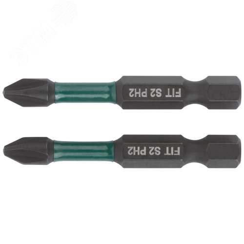 Биты кованые ударные, сталь S2, односторонние  50 мм PH2, Профи 2 шт., блистер - фото 1