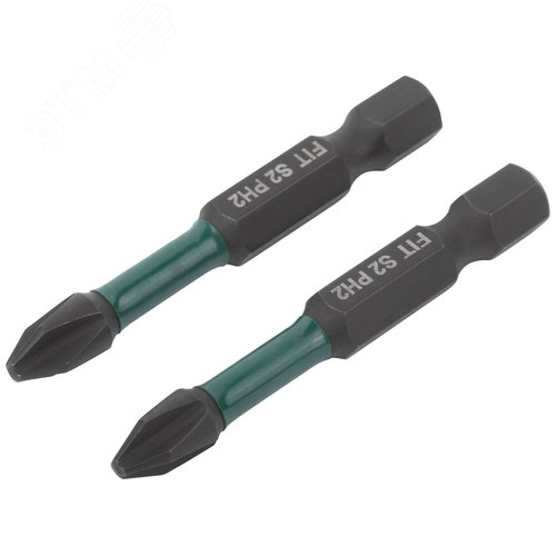 Биты кованые ударные, сталь S2, односторонние  50 мм PH2, Профи 2 шт., блистер - фото 2