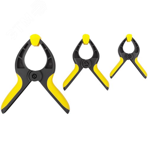 Изображение товара Струбцины нейлоновые быстрозажимные, набор 3 шт (75x40 мм / 100х50 мм / 150x80 мм) (шт)