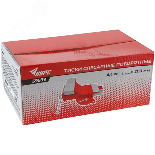 Тиски слесарные поворотные стальные 200 мм ( 8,4 кг) - фото 3