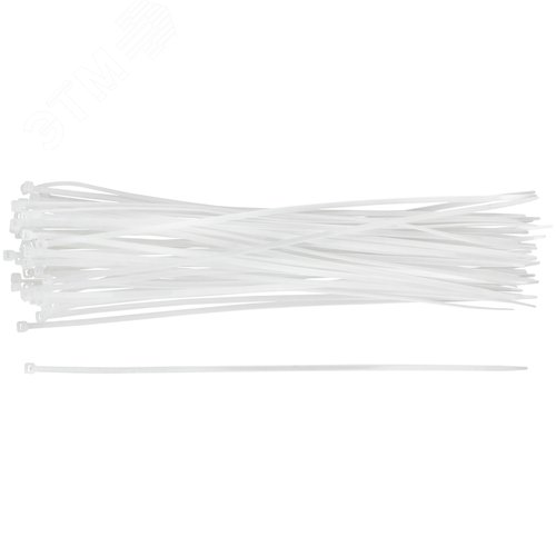 Изображение товара Хомуты нейлоновые, белые для проводов, 50 шт., 300X3 (упак)