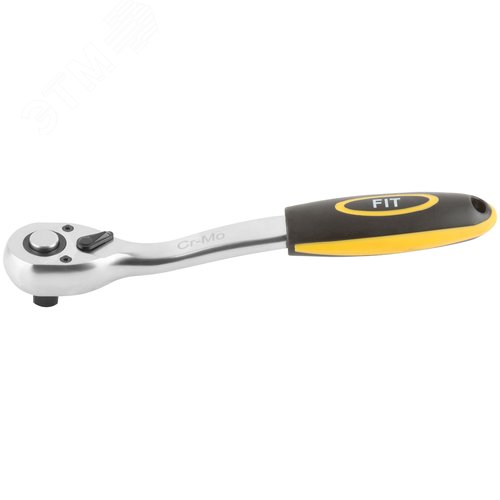 Изображение товара Вороток (трещотка) CrV, черно-желтая прорезиненная ручка, Профи 1/2'', 72 зубца (шт)