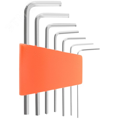 Изображение товара Ключи шестигранные CrV 7 шт (0.7-3.0 мм) в пластиковом держателе (шт)