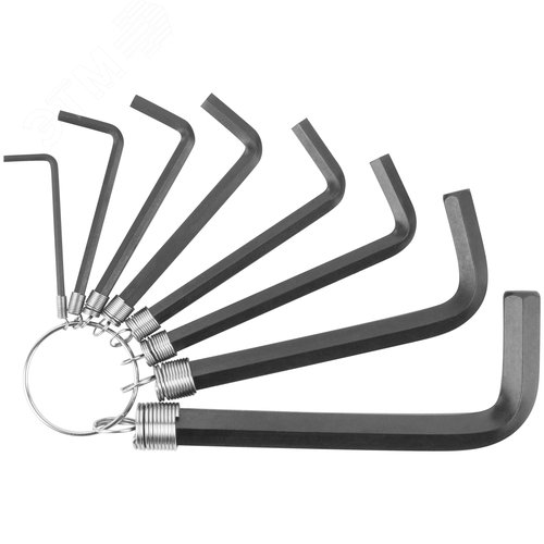 Изображение товара Ключи шестигранные на кольце, 8 шт (2-10 мм) CrV (шт)