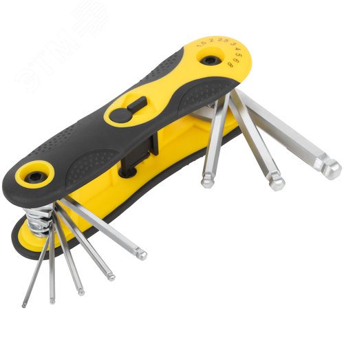 Ключи шестигранные с шаром CrV 8 шт. (1,5-8 мм) складные - фото 2