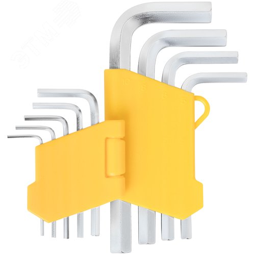 Изображение товара Ключи шестигранные, CrV сталь, 9 шт., 1,5-10 мм, в пластиковом держателе (шт)