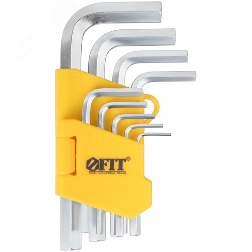 Ключи шестигранные, CrV сталь, 9 шт., 1,5-10 мм, в пластиковом держателе - фото 2