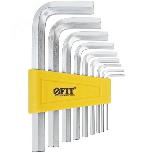 Изображение товара Ключи шестигранные, CrV сталь, 9 шт., 2-12 мм, в пластиковом держателе (шт)