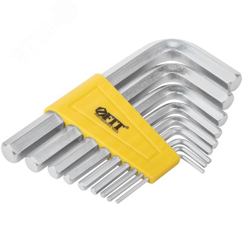 Ключи шестигранные, CrV сталь, 9 шт., 2-12 мм, в пластиковом держателе - фото 2