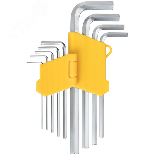 Ключи шестигранные, CrV сталь , 9 шт., 1,5-10 мм, длинные, в пластиковом держателе - фото 1