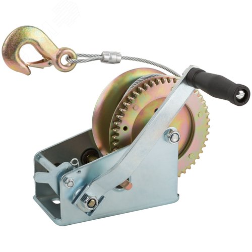 Изображение товара Лебедка шестеренчатая, стальной трос 9.5 м х 5 мм, 1000 кг (шт)