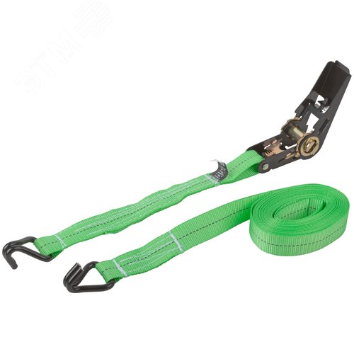 Изображение товара Ремень для крепления груза, храповый механизм 110 мм, полиэфирная лента 25 мм x 5 м, 800 / 1600 кг (шт)