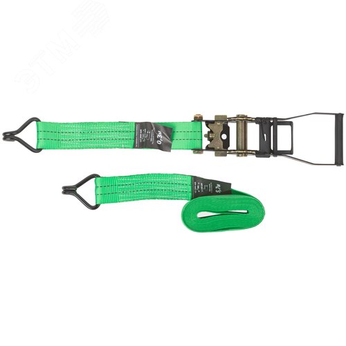 Ремень для крепления груза, храповый механизм 230 мм, полиэфирная лента 50 мм x 6 м, 2000 / 4000 кг - фото 2