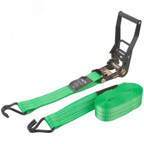 Изображение товара Ремень для крепления груза, храповый механизм 230 мм, полиэфирная лента 50 мм x 8 м, 2000 / 4000 кг (шт)