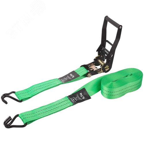 Изображение товара Ремень для крепления груза, храповый механизм 230 мм, полиэфирная лента 50 мм x 10 м, 2000 / 4000 кг (шт)