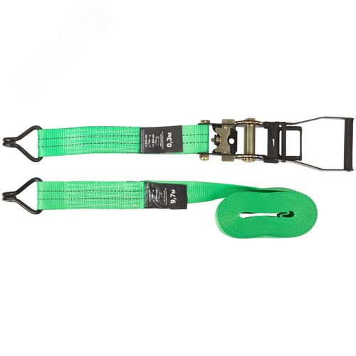 Ремень для крепления груза, храповый механизм 230 мм, полиэфирная лента 50 мм x 10 м, 2000 / 4000 кг - фото 2