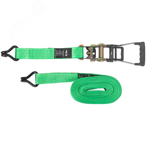 Ремень для крепления груза, храповый механизм 230 мм, полиэфирная лента 50 мм x 12 м, 5000 / 10000 кг - фото 2